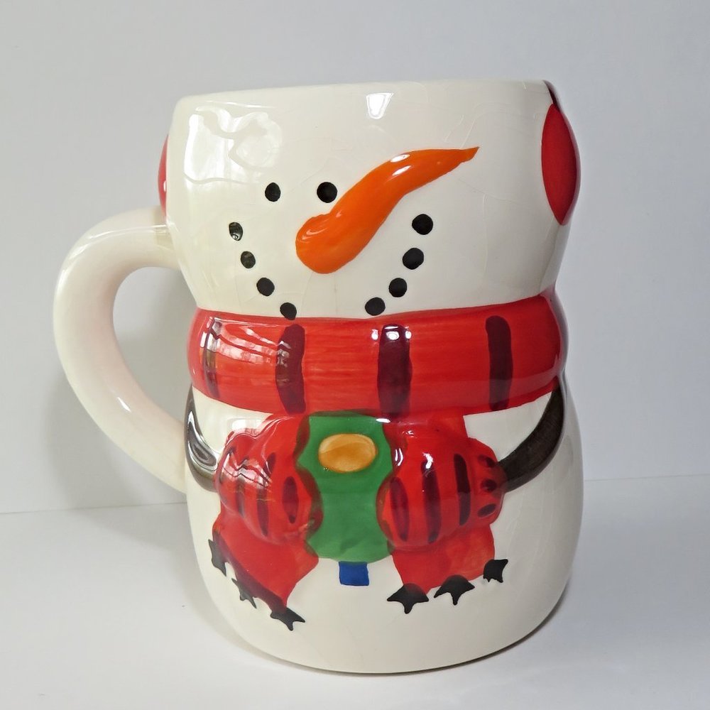 Hand Painted Snowman Ceramic Mug